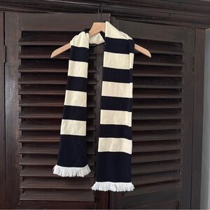 Octobre & Sezane Striped Navy and White Scarf